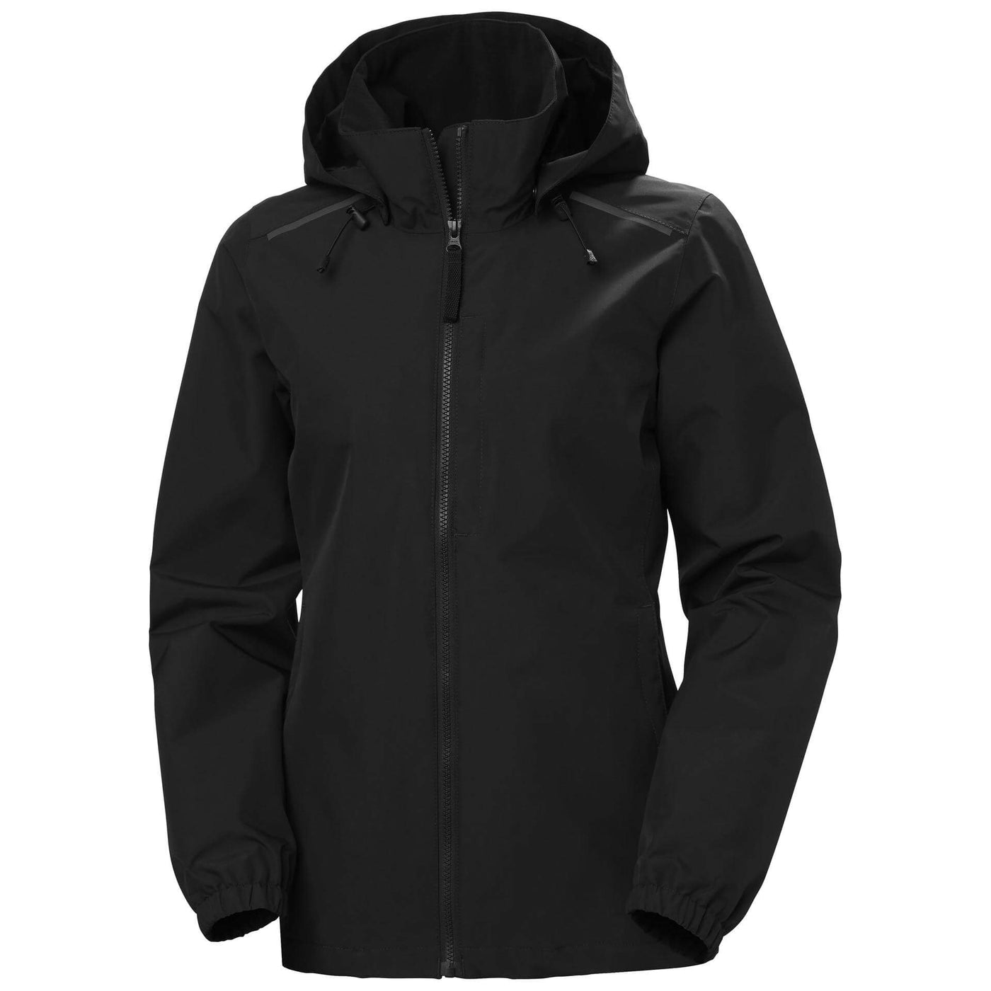 Helly Hansen Womens Manchester 2.0 Waterproof Shell Jacket Black Front#colour_black