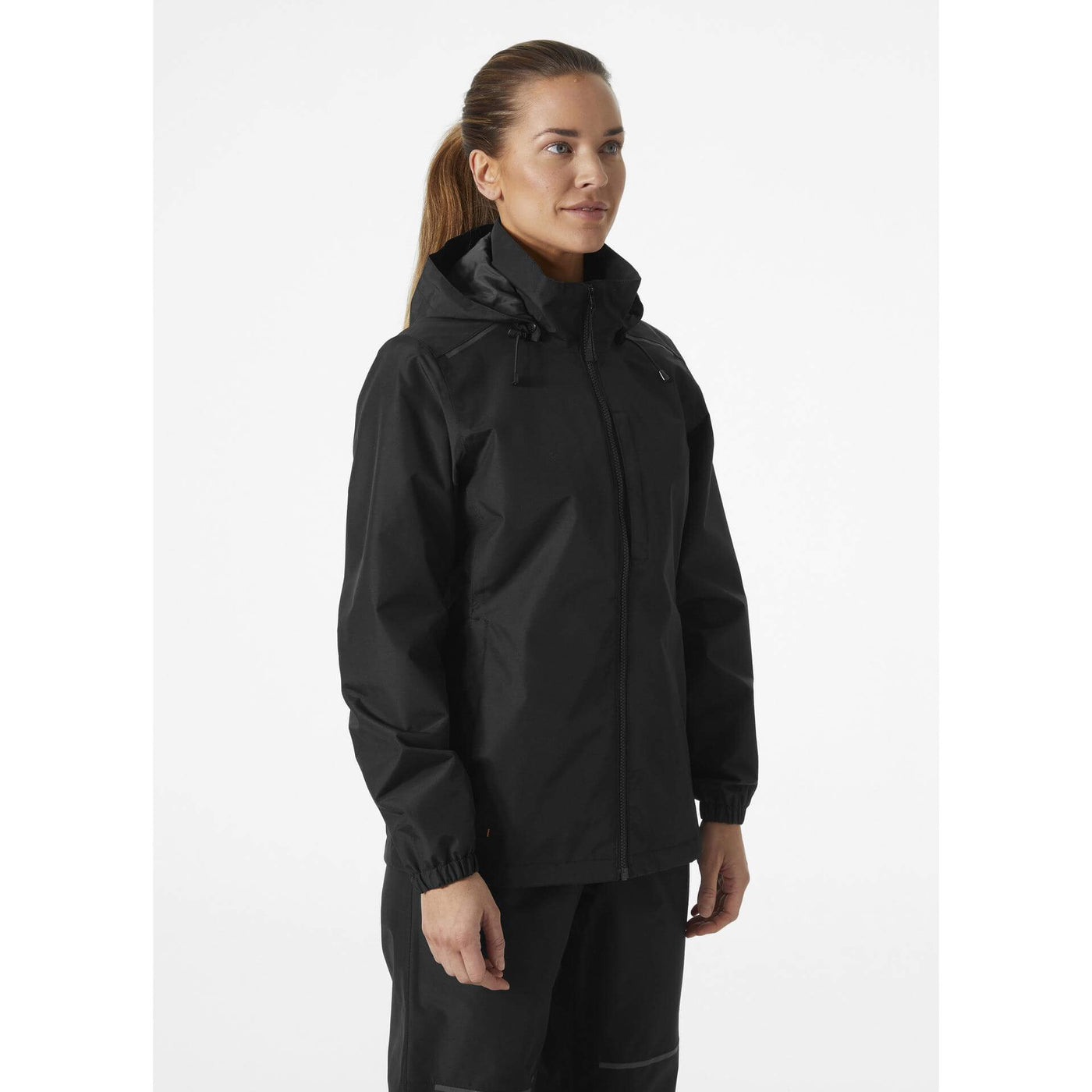 Helly Hansen Womens Manchester 2.0 Waterproof Shell Jacket Black OnBody 1#colour_black