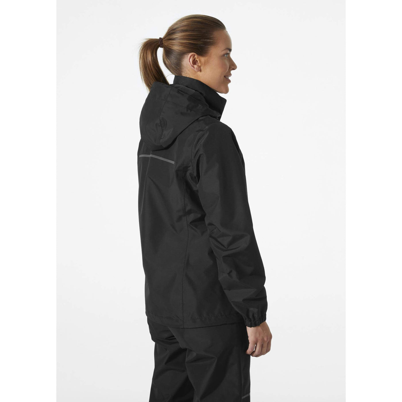 Helly Hansen Womens Manchester 2.0 Waterproof Shell Jacket Black OnBody 2#colour_black