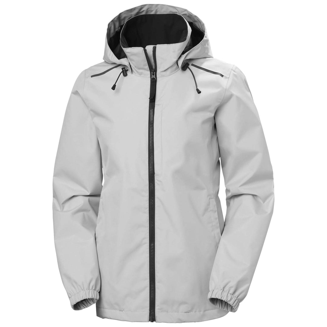 Helly Hansen Womens Manchester 2.0 Waterproof Shell Jacket Grey Fog Front#colour_grey-fog