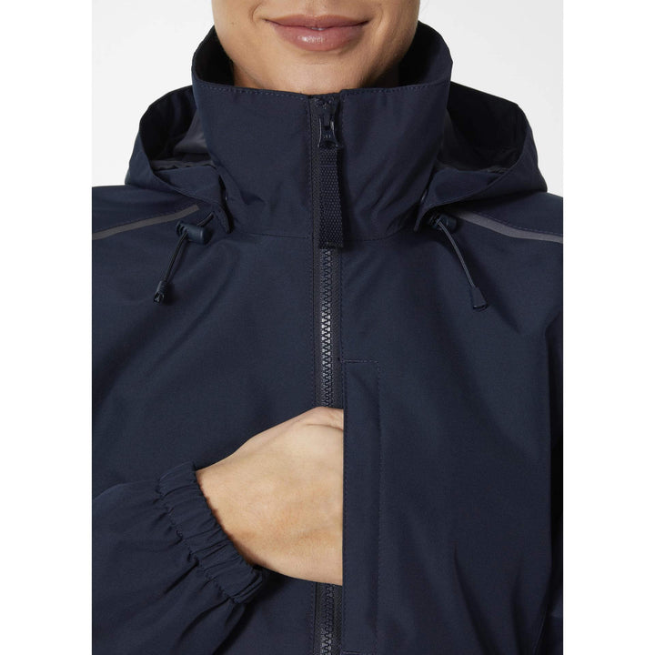 Helly Hansen Womens Manchester 2.0 Waterproof Shell Jacket Navy Feature 2#colour_navy