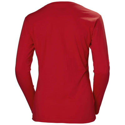 Helly Hansen Womens Manchester Longsleeve T-Shirt Alert Red 2 Rear #colour_alert-red