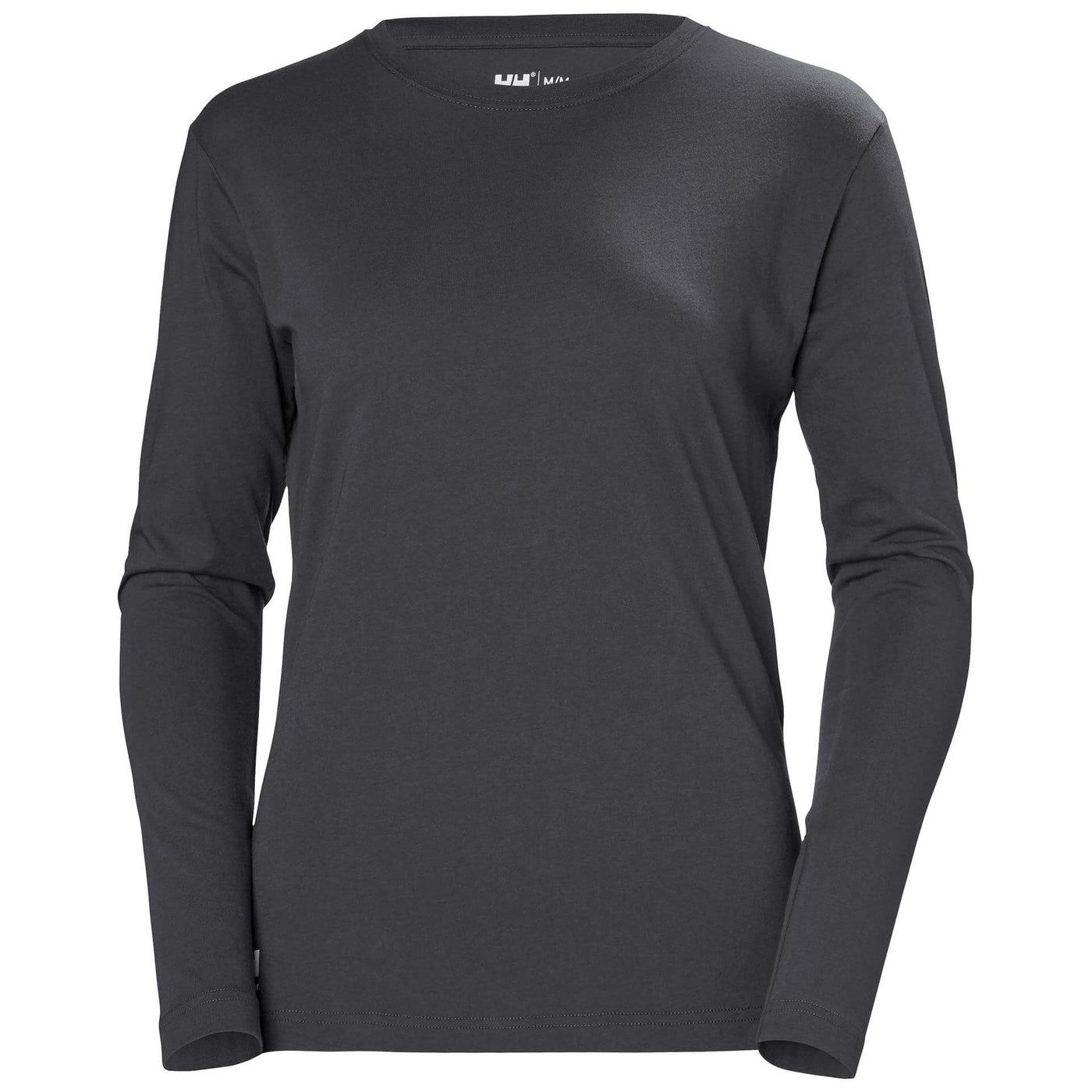 Helly Hansen Womens Manchester Longsleeve T-Shirt Dark Grey 1 Front #colour_dark-grey