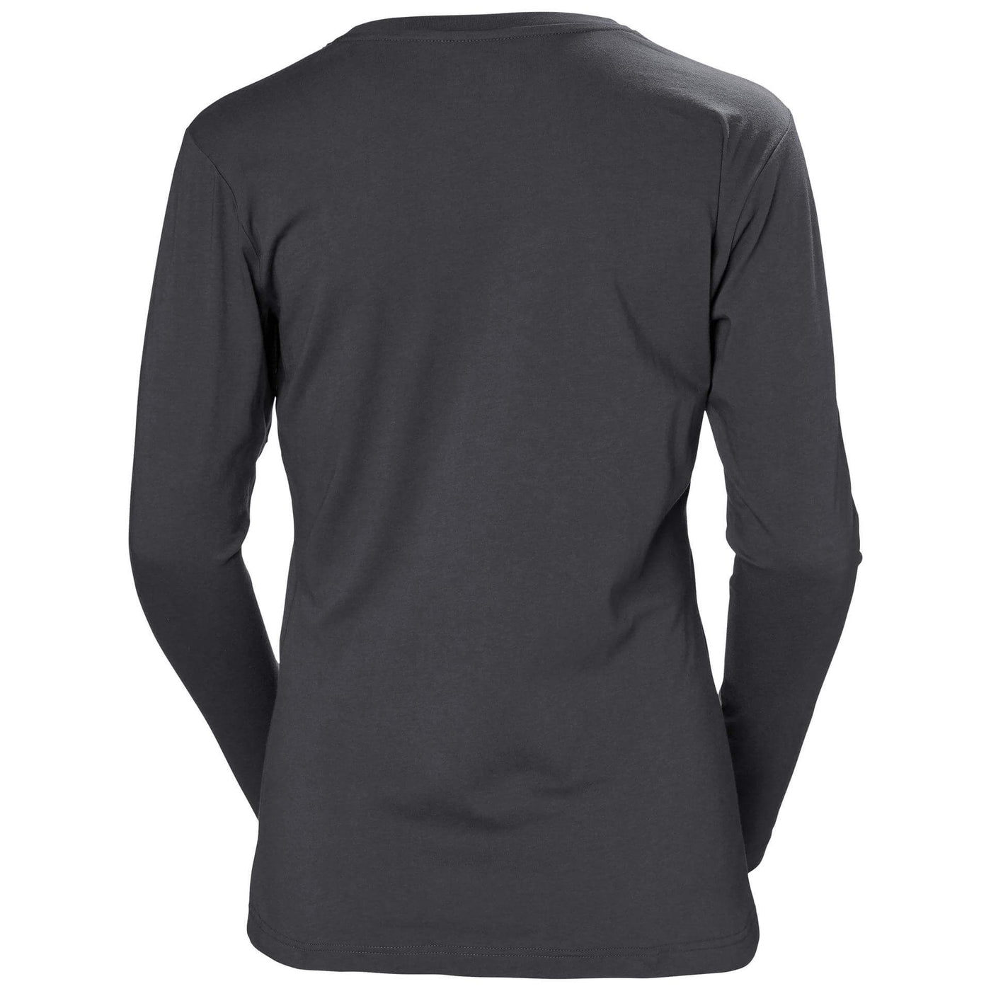 Helly Hansen Womens Manchester Longsleeve T-Shirt Dark Grey 2 Rear #colour_dark-grey