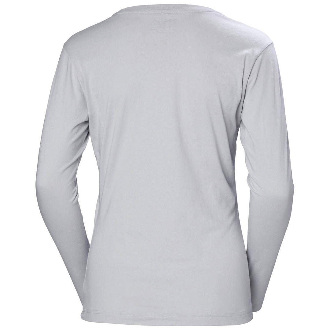 Helly Hansen Womens Manchester Longsleeve T-Shirt Grey Fog 2 Rear #colour_grey-fog