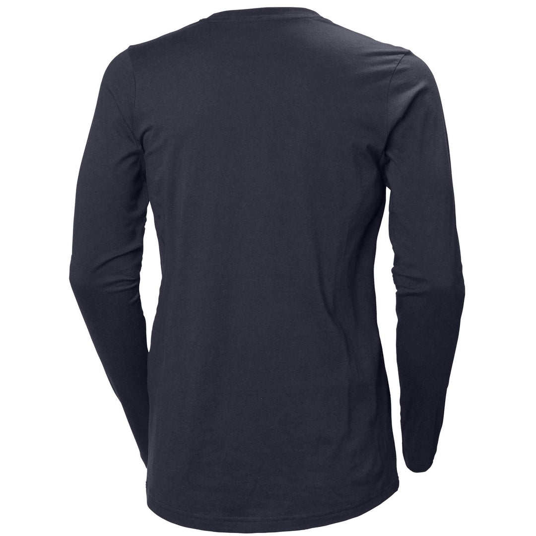 Helly Hansen Womens Manchester Longsleeve T-Shirt Navy 2 Rear #colour_navy