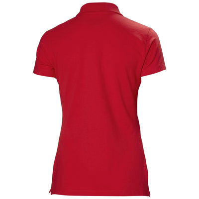 Helly Hansen Womens Manchester Polo Shirt Alert Red 2 Rear #colour_alert-red