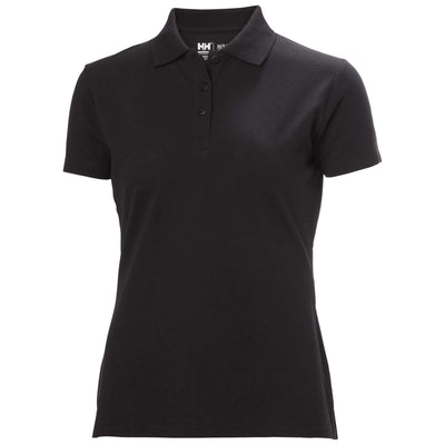 Helly Hansen Womens Manchester Polo Shirt Black 1 Front #colour_black