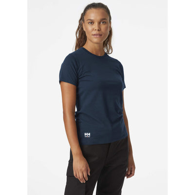 Helly Hansen Womens Manchester T-Shirt Navy 3 On Body 1#colour_navy