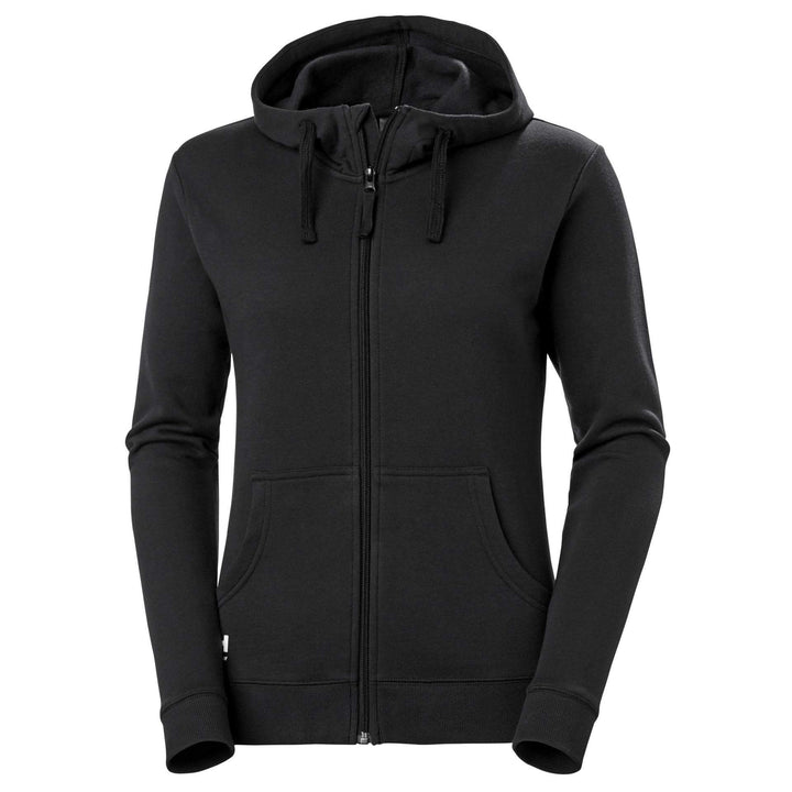 Helly Hansen Womens Manchester Zip Hoodie Black Front#colour_black