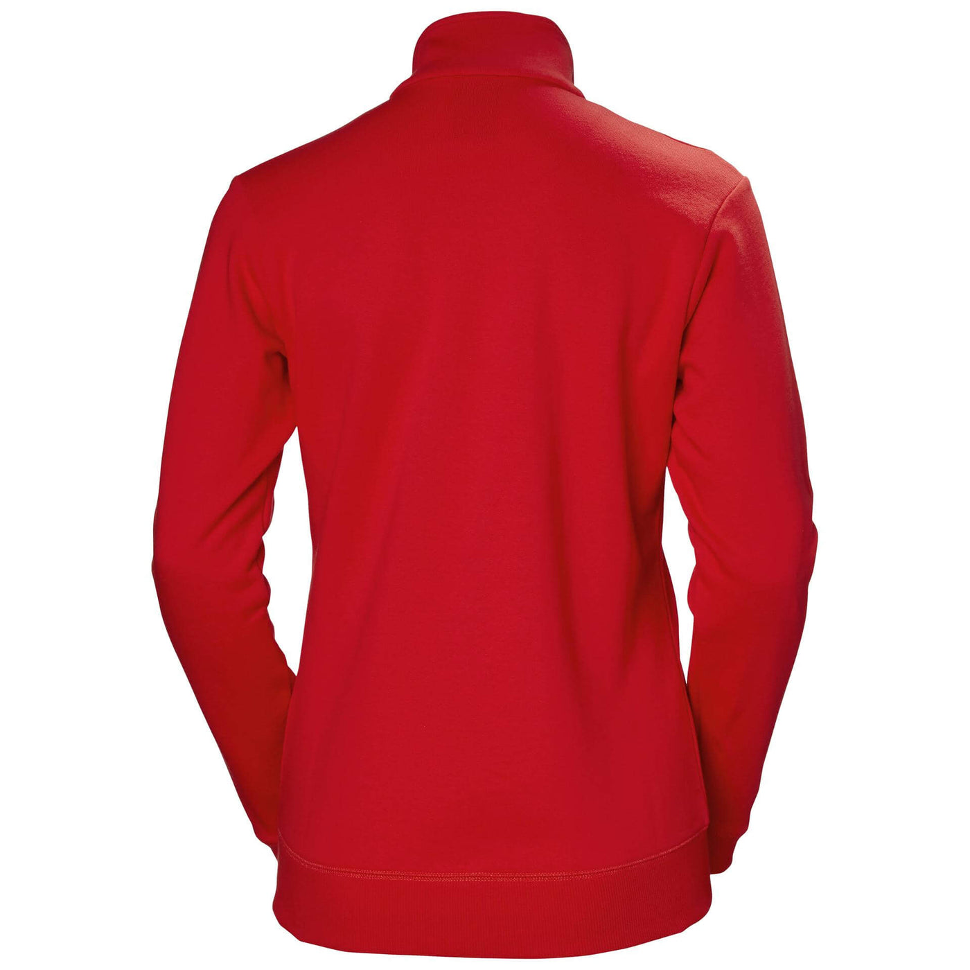 Helly Hansen Womens Manchester Zip Sweatshirt Alert Red 2 Rear #colour_alert-red