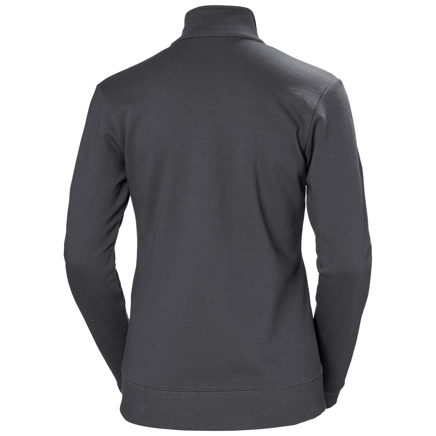Helly Hansen Womens Manchester Zip Sweatshirt Dark Grey 2 Rear #colour_dark-grey