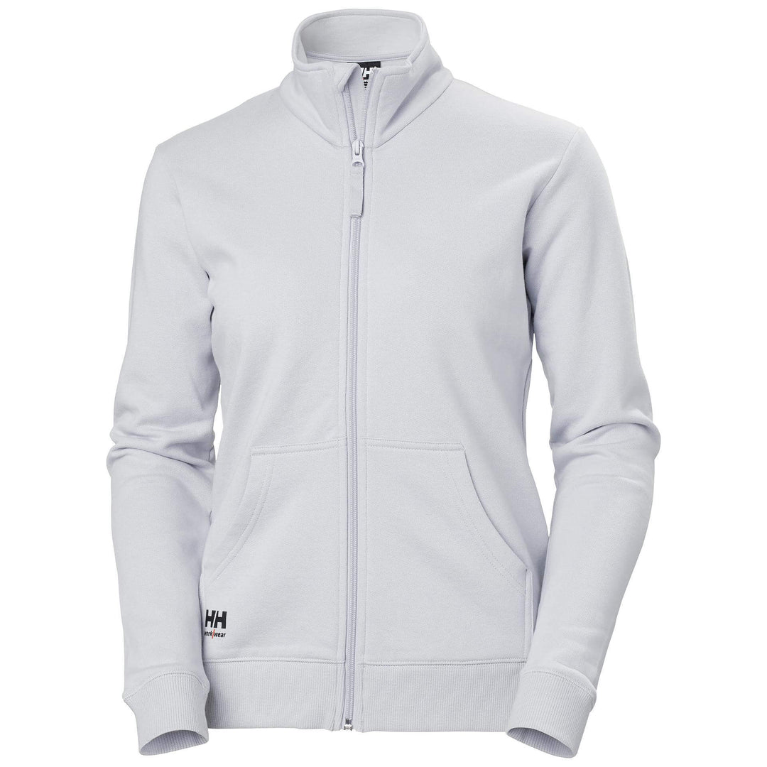 Helly Hansen Womens Manchester Zip Sweatshirt Grey Fog 1 Front #colour_grey-fog