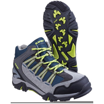 Hi-Tec Forza Waterproof Kids Hiking Boots-Cool Grey-Majolica-Limoncello-3