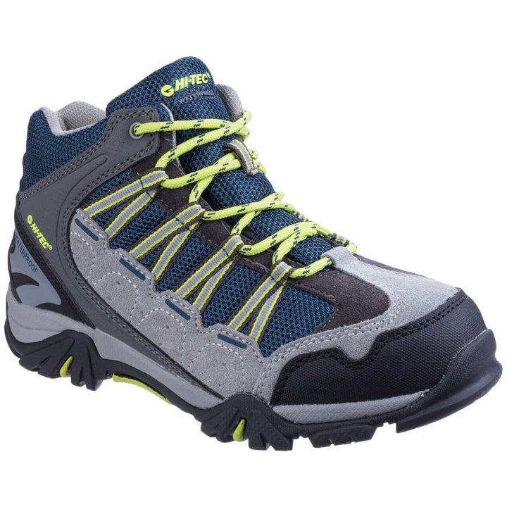 Hi-Tec Forza Waterproof Kids Hiking Boots-Cool Grey-Majolica-Limoncello-Main