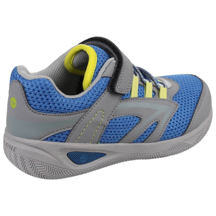 Hi-Tec Thunder Kids Trainers-Grey- Colbalt- Limoncello-2