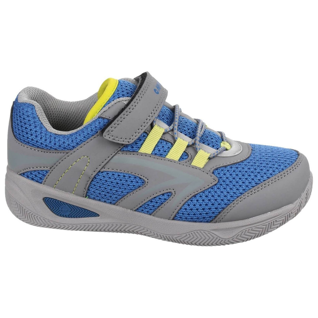 Hi-Tec Thunder Kids Trainers-Grey- Colbalt- Limoncello-5