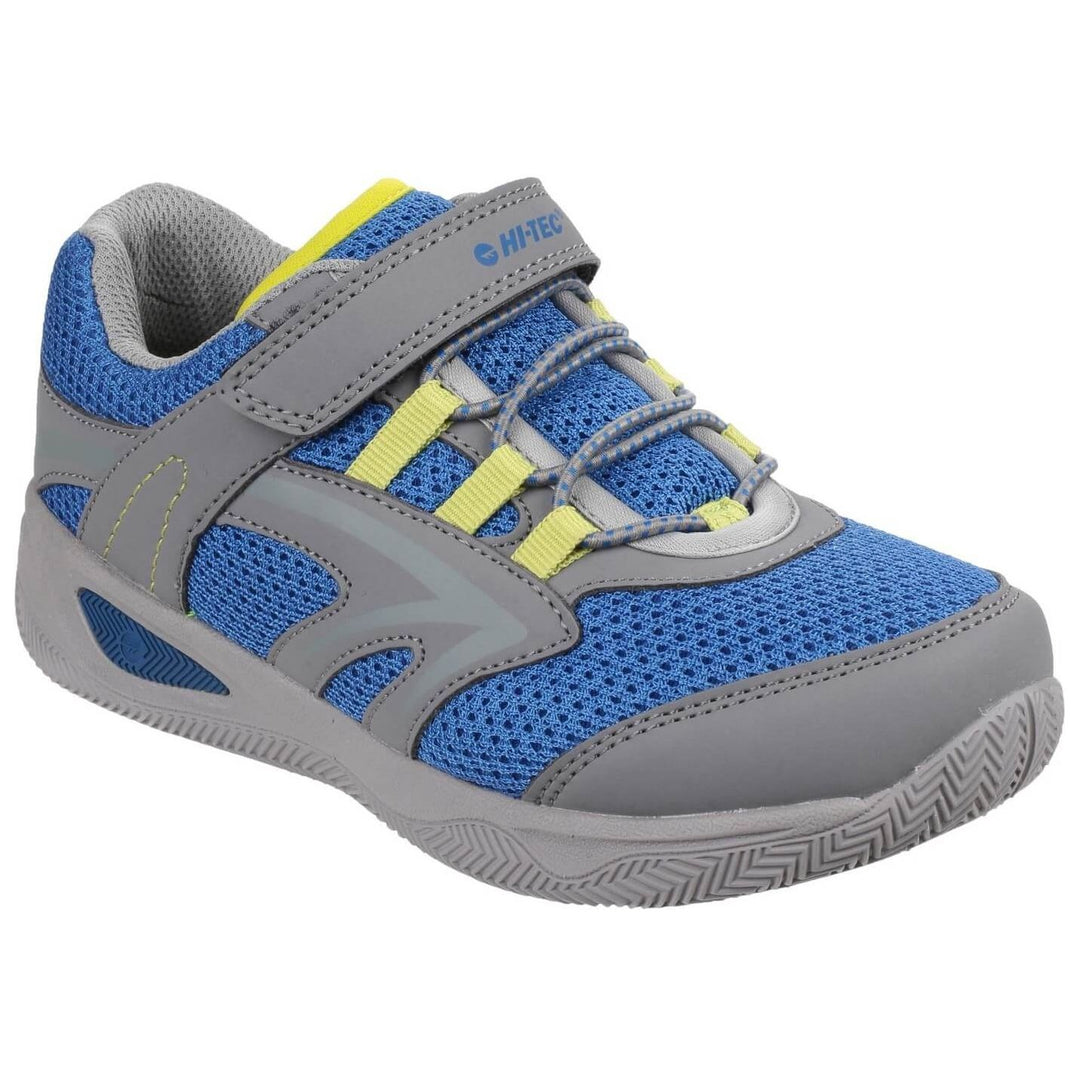 Hi-Tec Thunder Kids Trainers-Grey- Colbalt- Limoncello-Main