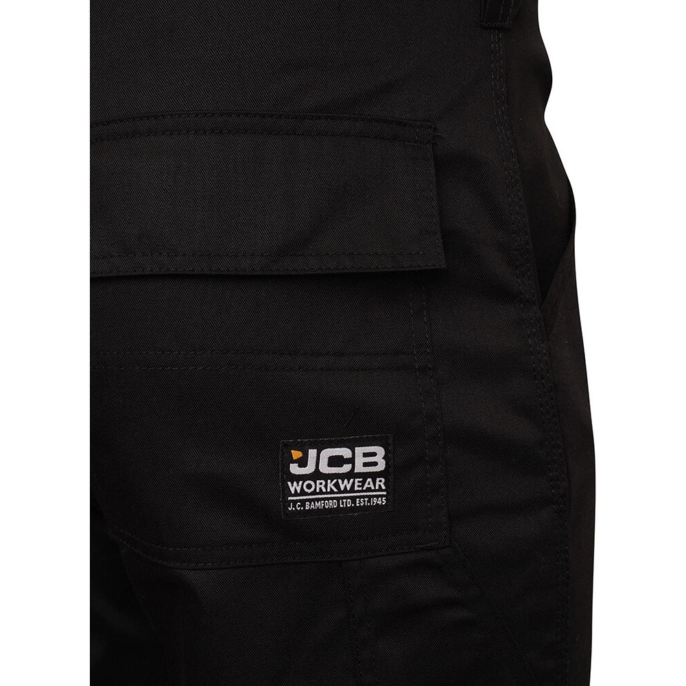 JCB Essential Cargo Work Trousers Black Product 5#colour_black