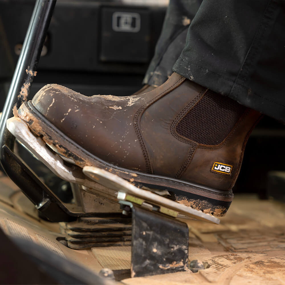 JCB Farley Safety Dealer Boots Brown Lifestyle 3#colour_brown