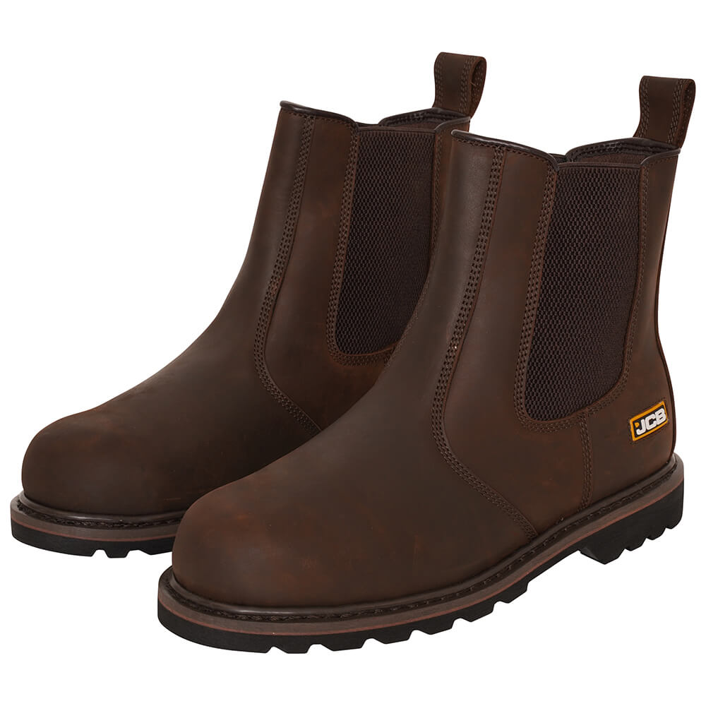 JCB Farley Safety Dealer Boots Brown Product 4#colour_brown