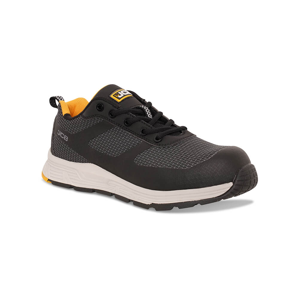JCB Spark Work Safety Trainers Black Product Main#colour_black