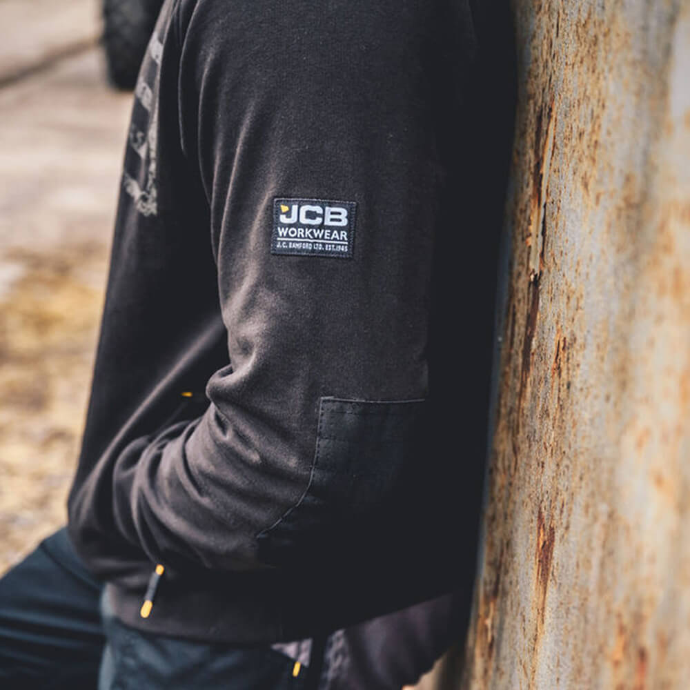 JCB Trade Crew Sweatshirt Black Lifestyle 2#colour_black