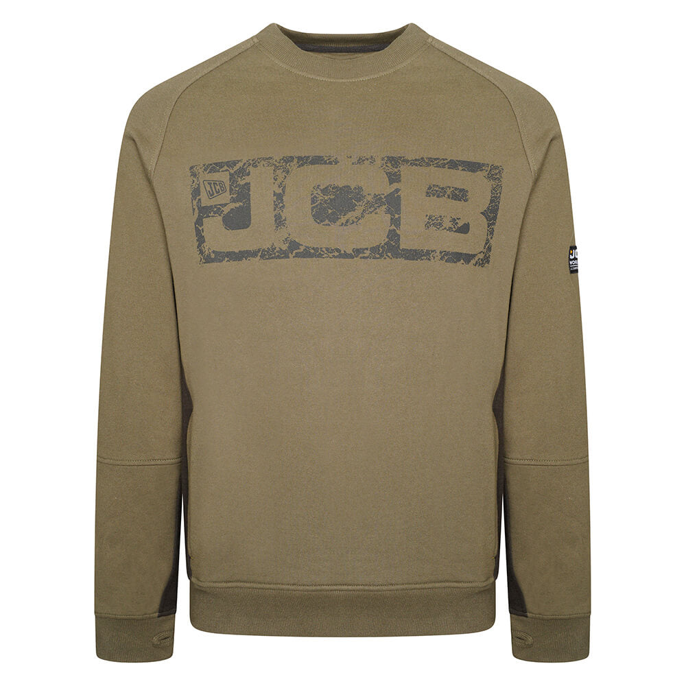 JCB Trade Crew Sweatshirt Olive Green Product Main#colour_olive-green