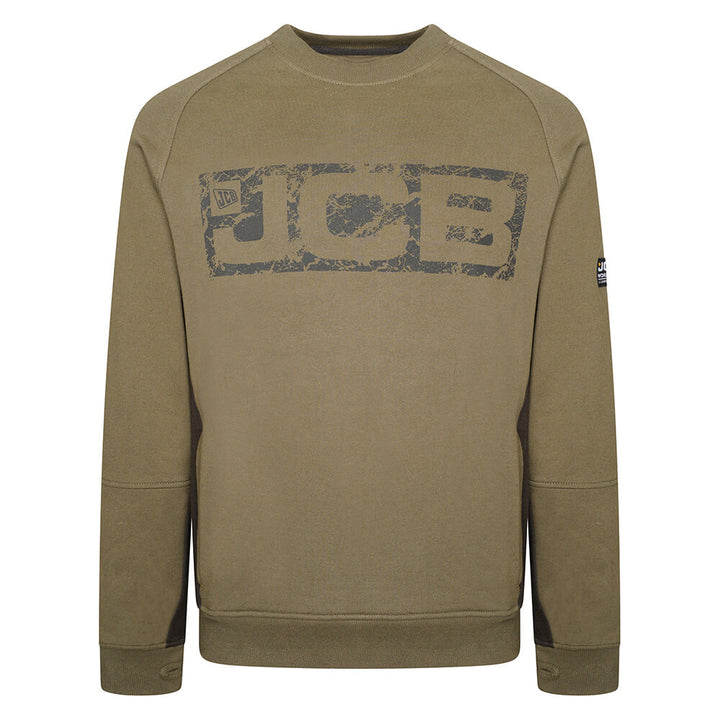 JCB Trade Crew Sweatshirt Olive Green Product Main#colour_olive-green