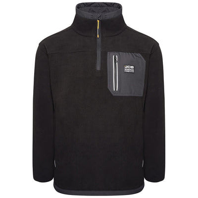 JCB Trade Heavyweight 1/4 Zip Tech Fleece Black Product Main#colour_black