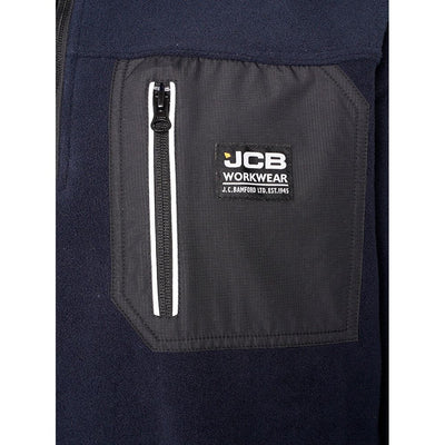 JCB Trade Heavyweight 1/4 Zip Tech Fleece Navy Product 2#colour_navy