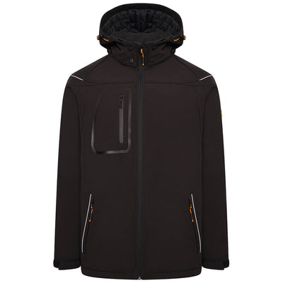 JCB Trade Hooded Softshell Jacket Black Product Main#colour_black