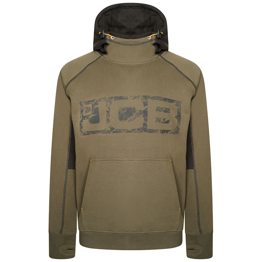 JCB Trade Horton Hoodie Olive Green/Black Product Main#colour_olive-green-black