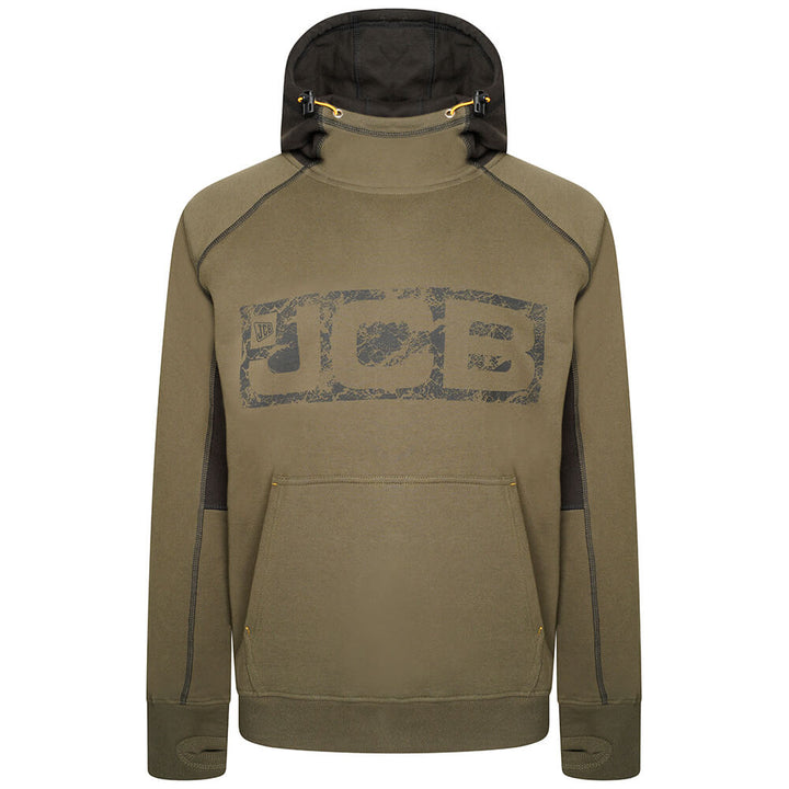 JCB Trade Horton Hoodie Olive Green/Black Product Main#colour_olive-green-black