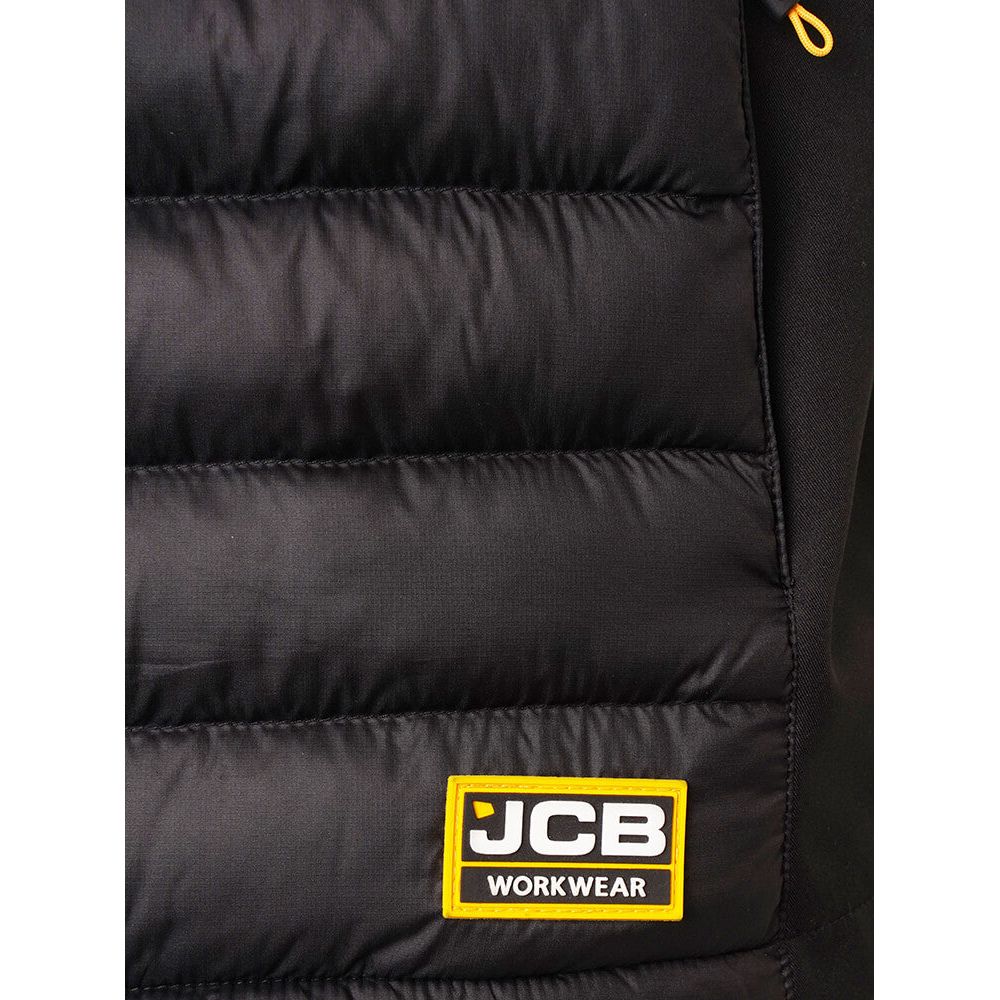 JCB Trade Hybrid Padded Gilet Bodywarmer Black Product 4#colour_black