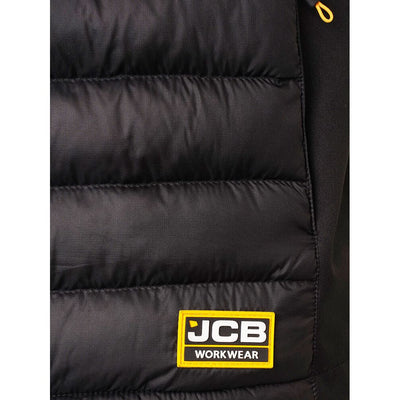 JCB Trade Hybrid Padded Gilet Bodywarmer Black Product 4#colour_black