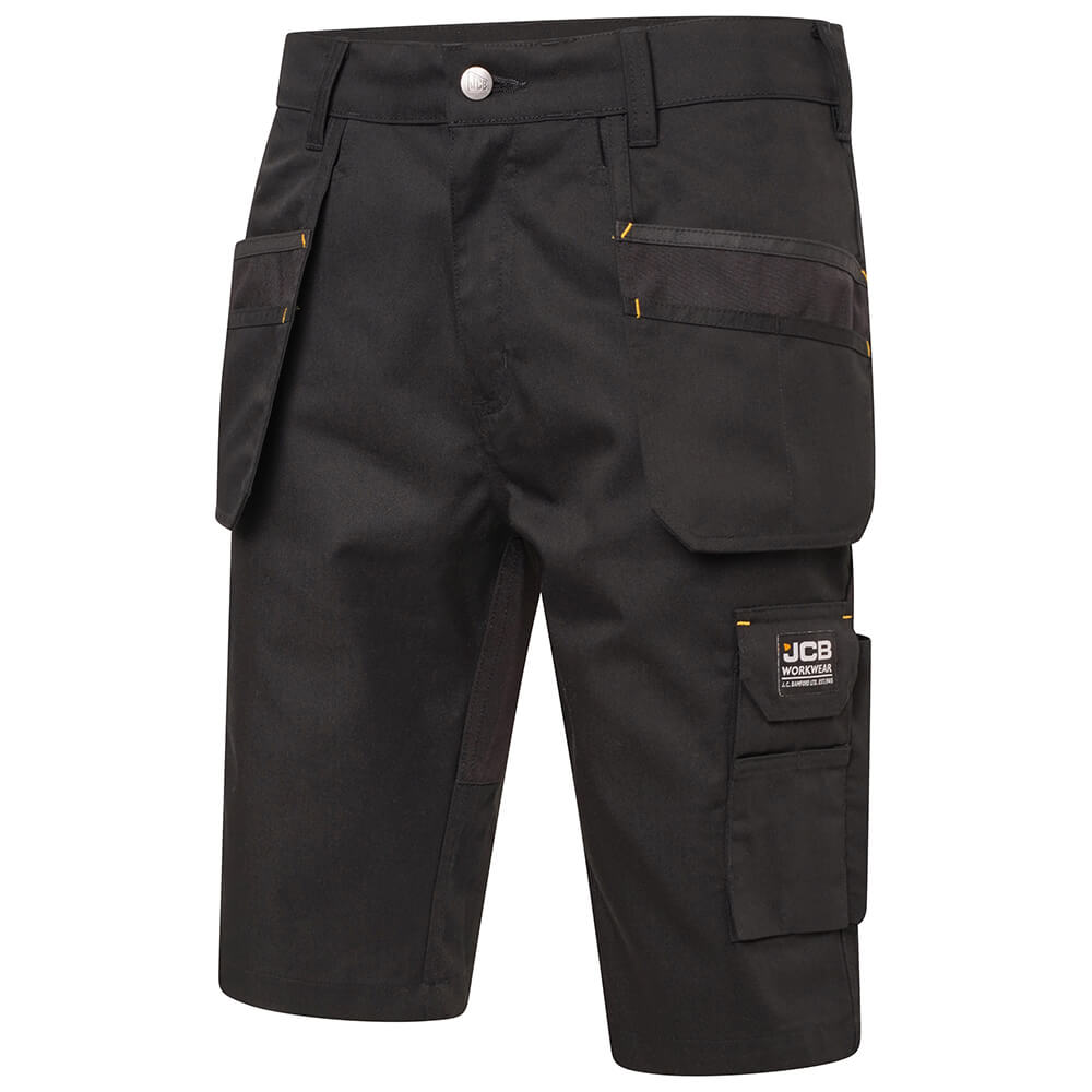 JCB Trade Hybrid Stretch Work Shorts Black Product 3#colour_black