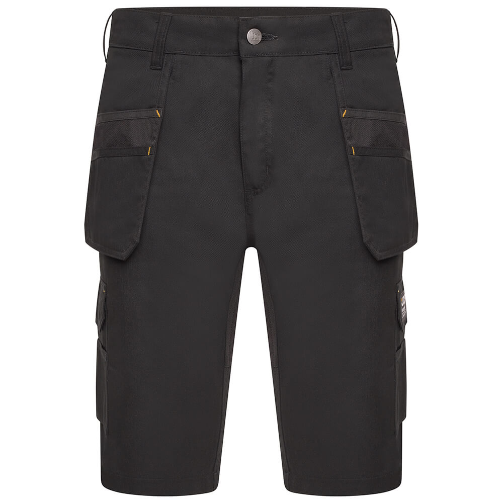 JCB Trade Hybrid Stretch Work Shorts Black Product Main#colour_black