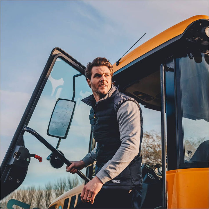 JCB Trade Padded Gilet Bodywarmer Grey/Black Product 3#colour_grey-black