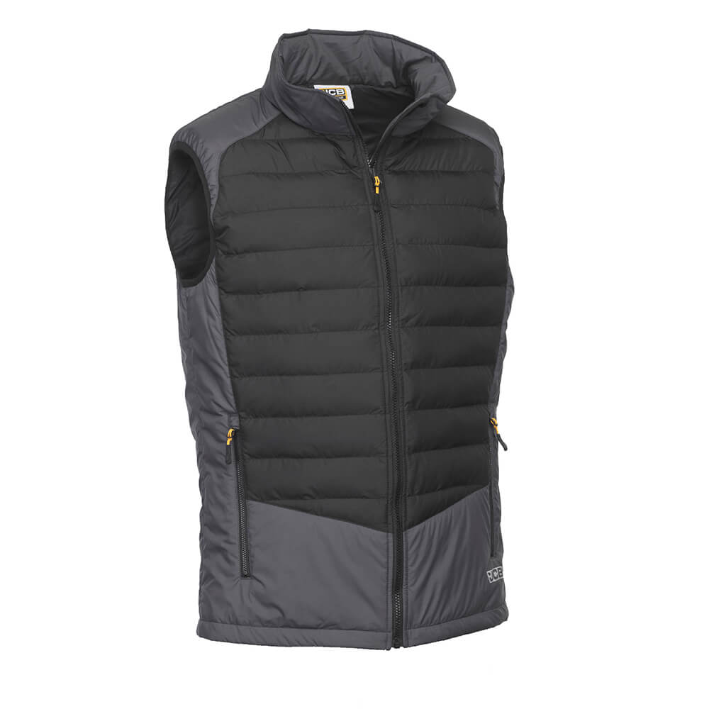 JCB Trade Padded Gilet Bodywarmer Grey/Black Product Main#colour_grey-black