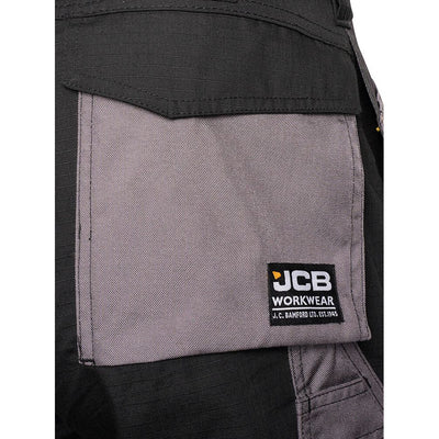 JCB Trade Rip Stop Work Trousers Black/Grey Product 3#colour_black-grey