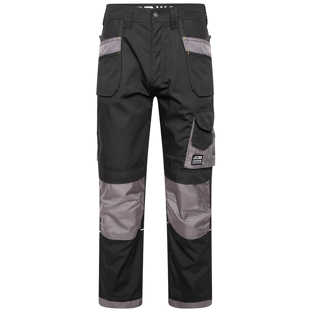 JCB Trade Rip Stop Work Trousers Black/Grey Product Main#colour_black-grey
