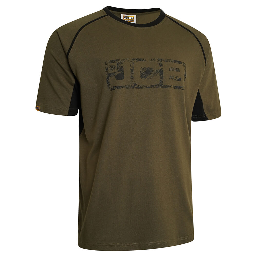 JCB Trade T-Shirt Olive Green/Black Product 2#colour_olive-green-black
