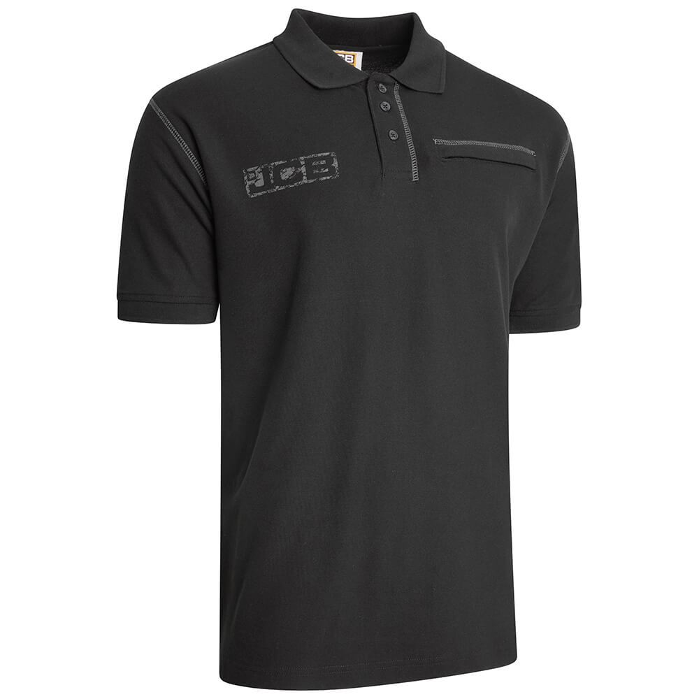 JCB Trade Work Polo Shirt Black Product 2#colour_black