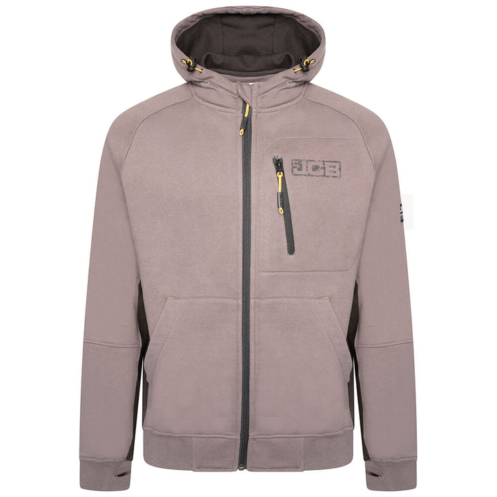 JCB Trade Zip Thru Hoodie Grey Product Main#colour_grey