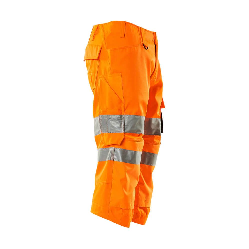 Mascot 3-4 Length Hi-Vis Trousers 17549-860 Left #colour_hi-vis-orange