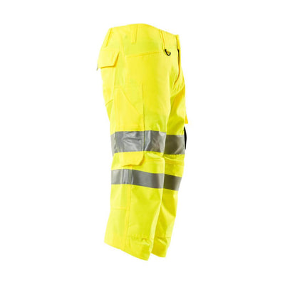 Mascot 3-4 Length Hi-Vis Trousers 17549-860 Left #colour_hi-vis-yellow