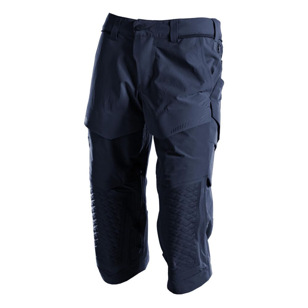 Mascot 3/4 Length Stretch Trousers with Kneepad Pockets 22249-605 Front #colour_dark-navy-blue