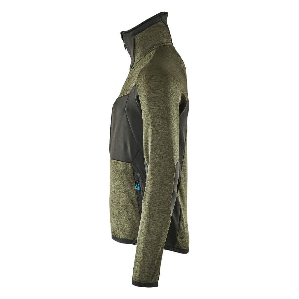Mascot Advanced Fleece Jumper Zip-Up 17103-316 Right #colour_moss-green-black