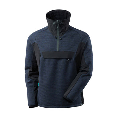 Mascot Advanced Knitted Jacket Half-Zip 17005-309 Front #colour_dark-navy-blue-black